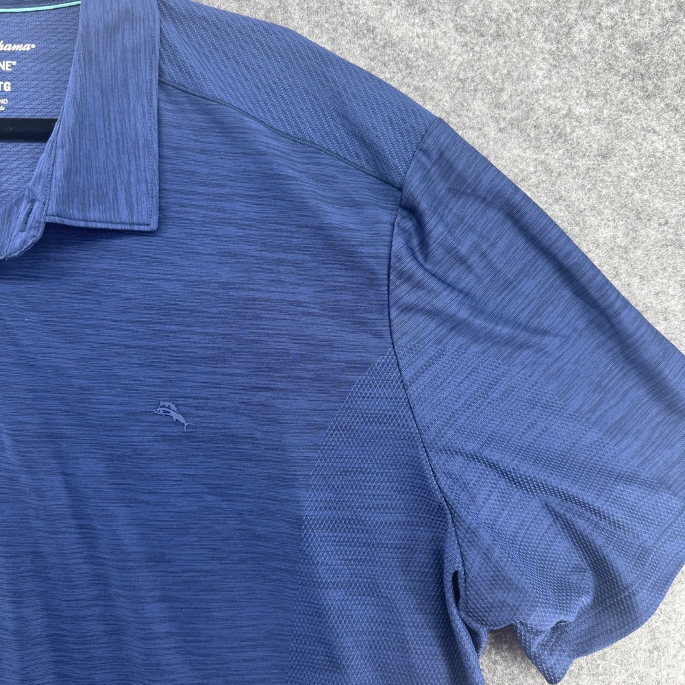 Tommy Bahama Polo Mens XXXL Blue IslandZone Space Dye Performance Shirt - Picture 5 of 16